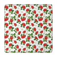 thumbnail image 1 of Red Strawberry Plants Fruit Flower White Pattern Square Fitted Tablecloth with Elastic Edge,Square Table Cover,Washable Elastic Table Cover for Home Kitchen Party Decor 34"x34", 1 of 6