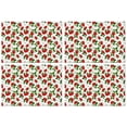 thumbnail image 1 of Red Strawberry Plants Fruit Flower White Pattern Summer Placemats Table Placemats Set Of 4-Linen Kitchen Washable Placemats Table Mats 11.8"x17.7" Non-Slip Heat Resistant, 1 of 6