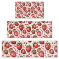 thumbnail image 1 of Red Strawberry Plants Fruit Heart Kitchen Rugs Sets Of 3,Kitchen Runner Rugs Non Skid Washable,Decorative Kitchen Floor Mats for Kitchen,Sink,Laundry,17"x30"+ 17"x47" + 17"x59", 1 of 6