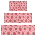 thumbnail image 1 of Red Strawberry Plants Fruit Heart Pink Pattern Kitchen Rugs Sets Of 3,Kitchen Runner Rugs Non Skid Washable,Decorative Kitchen Floor Mats for Kitchen,Sink,Laundry,17"x30"+ 17"x47" + 17"x59", 1 of 6