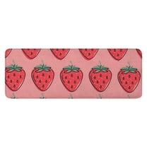 Red Strawberry Plants Fruit Pink Pattern Kitchen Rug Mat,Kitchen Runner Rugs Non Skid Washable,Decorative Kitchen Floor Mats for Kitchen,Sink,Laundry,17"x47.2"