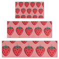 thumbnail image 1 of Red Strawberry Plants Fruit Pink Pattern Kitchen Rugs Sets Of 3,Kitchen Runner Rugs Non Skid Washable,Decorative Kitchen Floor Mats for Kitchen,Sink,Laundry,17"x30"+ 17"x47" + 17"x59", 1 of 6