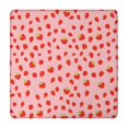 thumbnail image 1 of Red Strawberry Plants Fruit Pink Pattern Square Fitted Tablecloth with Elastic Edge,Square Table Cover,Washable Elastic Table Cover for Home Kitchen Party Decor 34"x34", 1 of 6