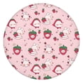 thumbnail image 1 of Red Strawberry Plants Fruit Rabbit Pink Pattern Round Fitted Tablecloth with Elastic Edge,Dining Table Cover Waterproof,Outdoor Round Tablecloth for Camping,Dining,Indoor and Outdoor, 1 of 7