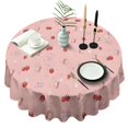 thumbnail image 1 of Red Strawberry Plants Fruit Round Tablecloth 60"x60",Wrinkle Wipeable Table Cloth for Kitchen Dining Room Picnic Patio Party, 1 of 6