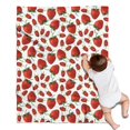 thumbnail image 1 of Red Strawberry Plants Fruit White Pattern Blanket,Comfortable Soft Flannel Throw Blanket,All Season,Warm Lightweight Blankets for Sofa Bed Couch Living Room Chair,30"x40", 1 of 4