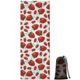 thumbnail image 1 of Red Strawberry Plants Fruit White Pattern Hot Yoga Mat Towel Non Slip for Hot Yoga - Quick-Drying Yoga Mat Cover with 4 Corner Pockets with Travel Bag - Hot Yoga Towel Non Slip 70"x26", 1 of 6