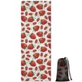 thumbnail image 1 of Red Strawberry Plants Fruit White Pattern Hot Yoga Mat Towel Non Slip for Hot Yoga - Quick-Drying Yoga Mat Cover with 4 Corner Pockets with Travel Bag - Hot Yoga Towel Non Slip 74"x26", 1 of 6