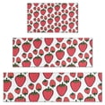 thumbnail image 1 of Red Strawberry Plants Fruit White Pattern Kitchen Rugs Sets Of 3,Kitchen Runner Rugs Non Skid Washable,Decorative Kitchen Floor Mats for Kitchen,Sink,Laundry,17"x30"+ 17"x47" + 17"x59", 1 of 6