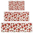 thumbnail image 1 of Red Strawberry Plants Fruit White Pattern Kitchen Rugs Sets Of 3,Kitchen Runner Rugs Non Skid Washable,Decorative Kitchen Floor Mats for Kitchen,Sink,Laundry,17"x30"+ 17"x47" + 17"x59", 1 of 6