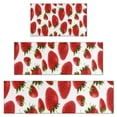 thumbnail image 1 of Red Strawberry Plants Fruit White Pattern Kitchen Rugs Sets Of 3,Kitchen Runner Rugs Non Skid Washable,Decorative Kitchen Floor Mats for Kitchen,Sink,Laundry,17"x30"+ 17"x47" + 17"x59", 1 of 6
