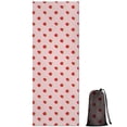 thumbnail image 1 of Red Strawberry Plants Pink Pattern Hot Yoga Mat Towel Non Slip for Hot Yoga - Quick-Drying Yoga Mat Cover with 4 Corner Pockets with Travel Bag - Hot Yoga Towel Non Slip 70"x26", 1 of 6