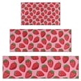 thumbnail image 1 of Red Strawberry Plants Pink Pattern Kitchen Rugs Sets Of 3,Kitchen Runner Rugs Non Skid Washable,Decorative Kitchen Floor Mats for Kitchen,Sink,Laundry,17"x30"+ 17"x47" + 17"x59", 1 of 6