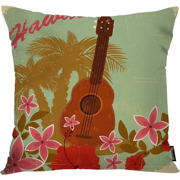 Red Strawberry Throw Pillow Cover Sweet Fruit Repeat Pattern Design Simple Nature Cotton Linen Pillowcase Cushion 18 x 18 Inch for Sofa, Bed, Car Decor