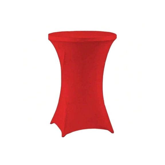 Red Stretch Spandex Highboy Table Cover For 24 Inch Round Cocktail Tables, Party Wedding Banquet Use