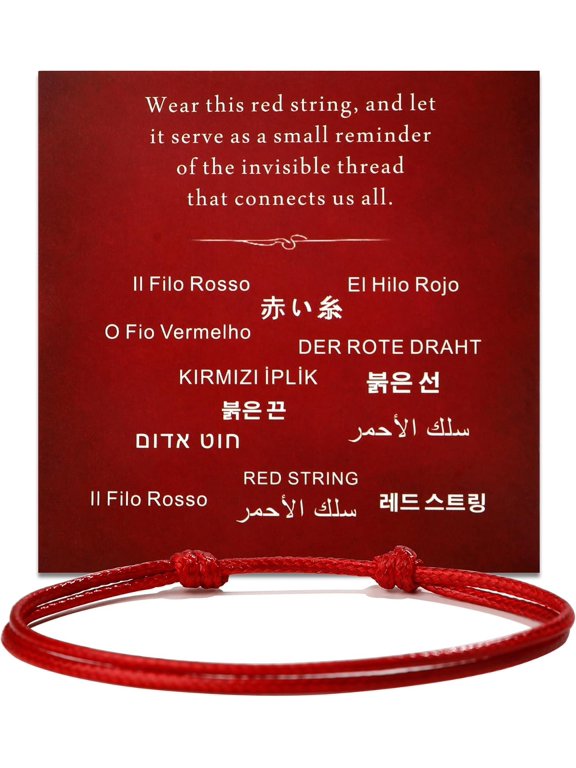 Red String Bracelet for Men and Women, Adjustable Red Cord Bracelet, Minimalist Couples Friendship Bracelet, Symbol of Luck, Protection and Love, Meaningful for Women