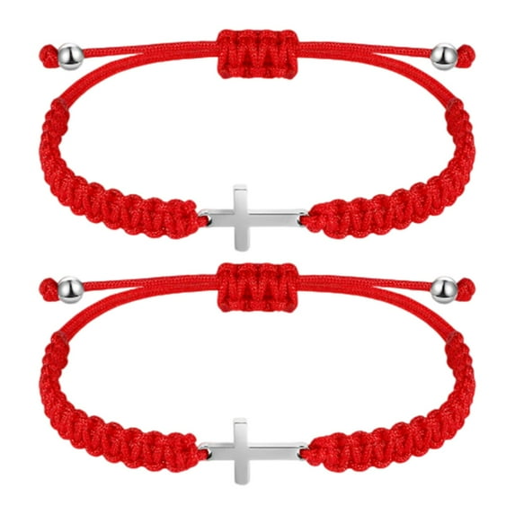 Red String Thread Bracelet Red Bracelet for Protection,Mother Daughter Bracelets,Valentine Bracelet,Matching Heart Friendship Bracelets for Teens,Couples,Sisters and Friends Valentine's Day Gift,2Pcs