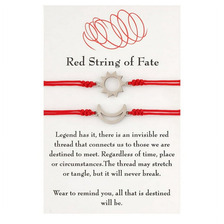 Red String of Fate Bracelet Adjustable Good Luck Protection Bracelet Gift for Women Men Boys Girls Friendship Jewelry, Men's, Size: 18, Grey Type