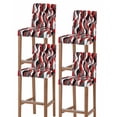 thumbnail image 1 of Red Stripe Bar Stool Covers Set of 4, Grey White Ombre Geometric Modern Abstract Stretch Washable Bar Chair Covers with Backs, Removable Pub Counter Height Chair Cover for Kitchen Dining Room Cafe, 1 of 7