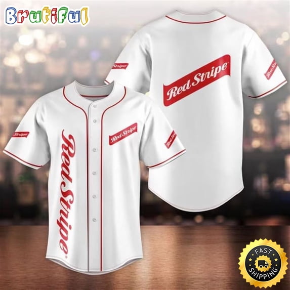 Red Stripe Beer Baseball Jersey Shirt - Hot Sale 2026