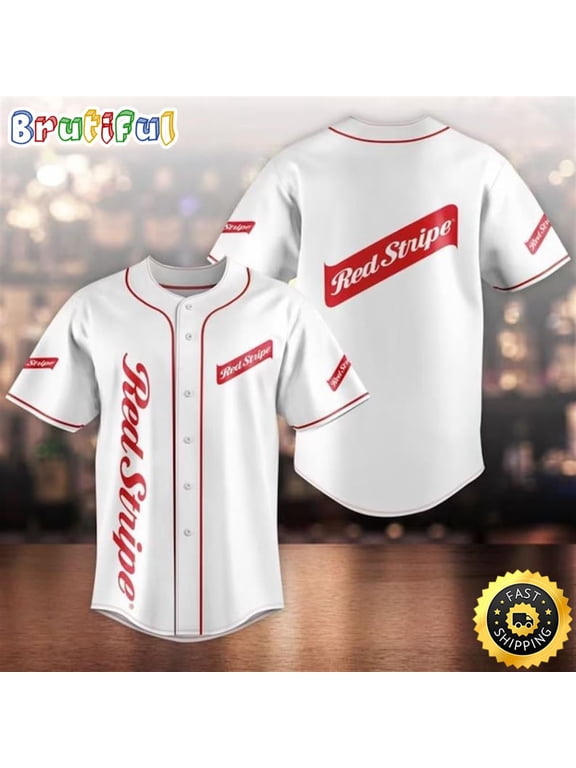 Red Stripe Beer Baseball Jersey Shirt - Hot Sale 2026