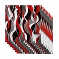 thumbnail image 1 of Red Stripe Cloth Napkins, Grey White Ombre Geometric Modern Abstract Washable and Reusable Dinner Napkins Set of 8, Table Napkin for Kitchen Party Birthday Wedding Hotel Housewarming 20"x20", 1 of 8