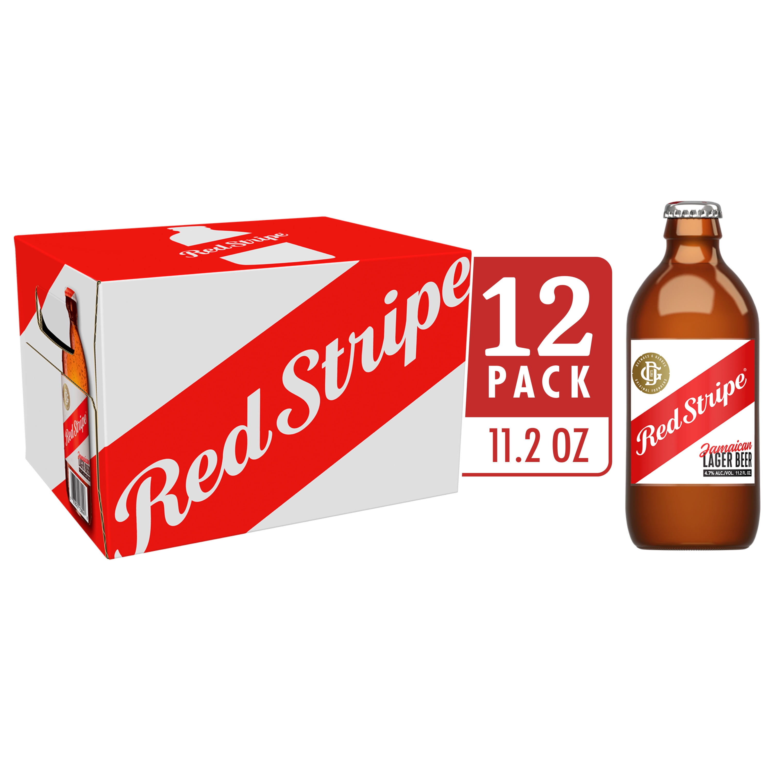 Red Stripe Lager Beer, 12 Pack, 11.2 fl oz Bottles, 4.7 Alcohol by