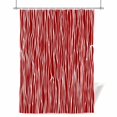 thumbnail image 1 of Red Stripe Shower Curtain, Retro Abstract Art Farmhouse Red Stripe Waves Waterproof Shower Curtain Set with 12 Hooks Lightweight Bath Curtains Fabric Bathroom Decor 36x72 Inches, 1 of 9