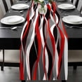 thumbnail image 1 of Red Stripe Table Runner 72 Inches Long, Grey White Ombre Geometric Modern Abstract Kitchen Coffee Dining Table Decoration for Home Party Birthday Wedding Home Decor 14x72 Inches, 1 of 8