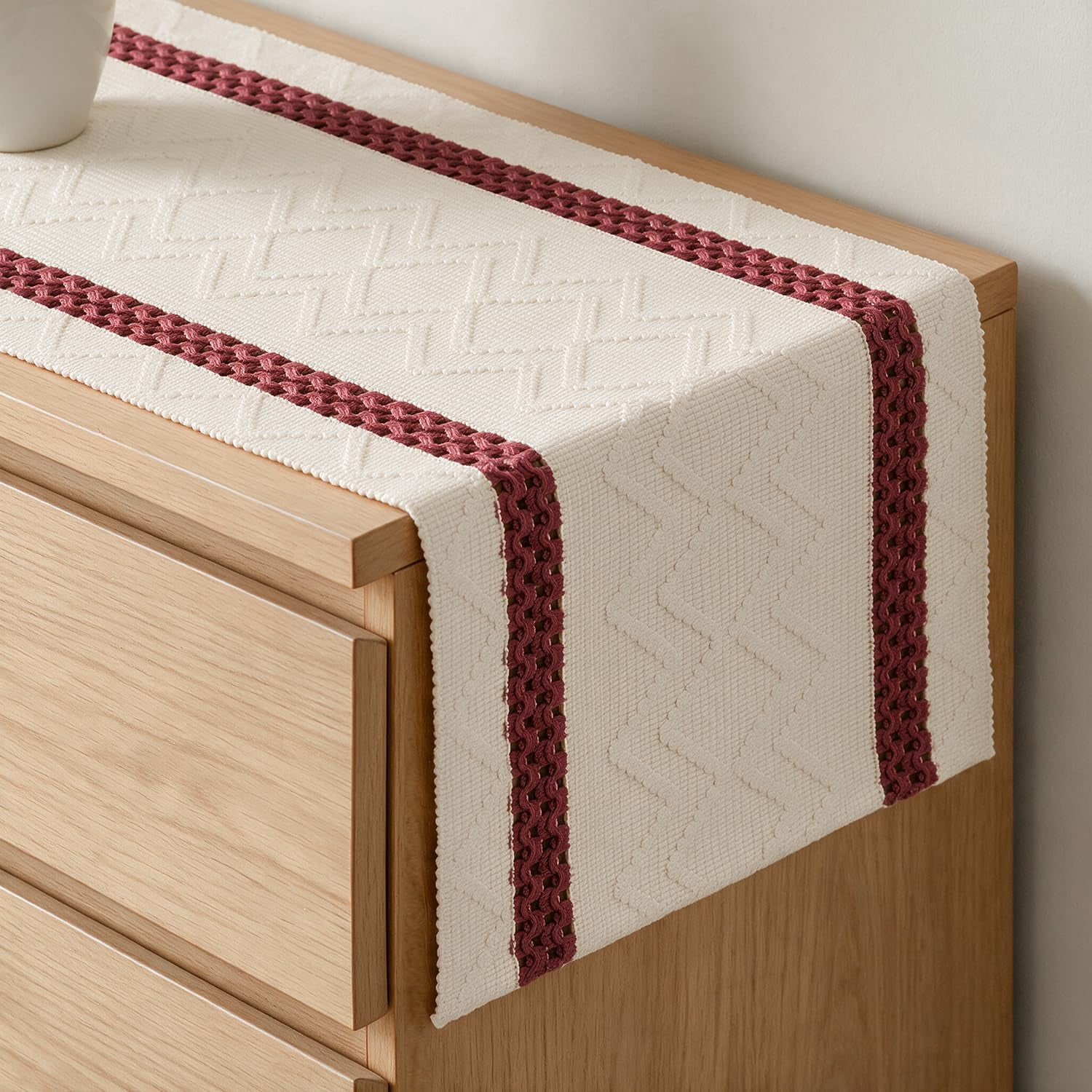 Red Stripe Woven Rustic Table Runner 12x108 Inch - Walmart.com