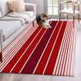 thumbnail image 1 of Red Striped Area Rug 3x5 FT, Non Slip Entryway Bedside Carpet, Modern Minimalist Gradient Lines Country Washable Soft Floor Carpet Indoor Mat Non-Shedding Throw Rugs for Dorm Kitchen Home Office, 1 of 8