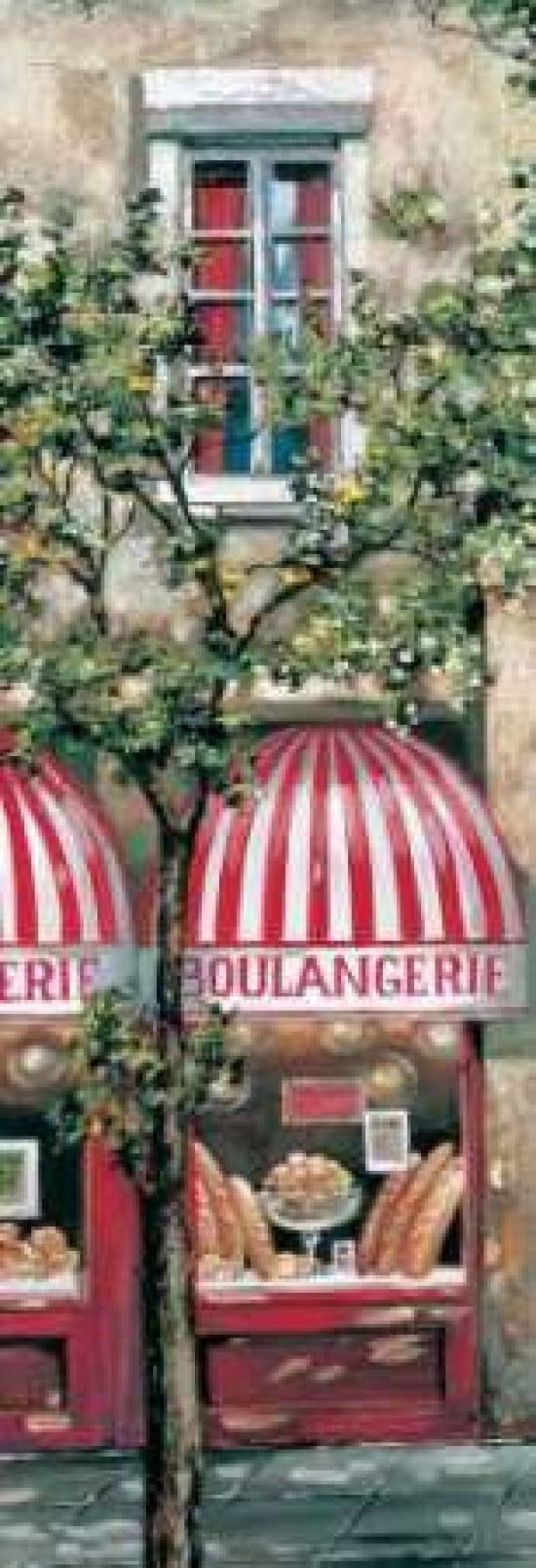 Red Striped Awning Canvas Art - Mark St John (24 x 48)