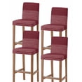 thumbnail image 1 of Red Striped Bar Stool Covers Set of 4, Vintage Stripes Ombre Stretch Washable Bar Chair Covers with Backs, Removable Pub Counter Height Chair Cover for Kitchen Dining Room Cafe, 1 of 7