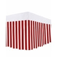 thumbnail image 1 of Red Striped Bed Skirt King Size, Christmas Farmhouse Red White Stripes Wrap Around Bed Skirting with Adjustable Elastic Strap, Dust Ruffled Pleated Bedskirts 18 Inch Drop for Bedroom King Beds, 1 of 9