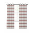 thumbnail image 1 of Red Striped Blackout Curtains 39 Inches Long for Bedroom, Rustic Red Stripe Modern Art Beige Thermal Insulated Room Darkening Black Out Window Curtain Panels Grommet Drapes for Living Room, 1 of 8