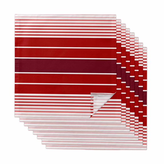 Red Striped Cloth Napkins, Modern Minimalist Gradient Lines Country Washable and Reusable Dinner Napkins Set of 8, Table Napkin for Kitchen Party Birthday Wedding Hotel Housewarming 20"x20"