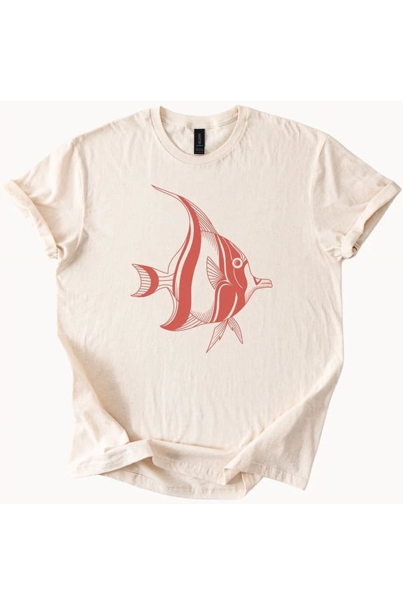 Red Striped Fish Tshirt Ocean Reef Graphic Tee
