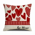 thumbnail image 1 of Red Striped Heart Shaped Decorative Pillow Cover - Valentine's Day Outdoor Pillowcase for Sofa, Couch, and Home Decor, 1 of 1