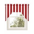 thumbnail image 1 of Red Striped Kitchen Curtains Swag Valance for Windows/Bathroom/Cafe, Christmas Farmhouse Red White Stripes Rod Pocket Drape Panel Swag Curtains Valance for Bedroom/Living Room 56"x36", 1 of 6