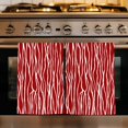 thumbnail image 1 of Red Striped Kitchen Towels Set of 1, Classic Minimalist Waves Lines Pattern Absorbent Dish Towels for Kitchen, Microfiber Hand Towel, Quick Drying Tea Towel for Cleaning Decorative Dishcloths, 1 of 7