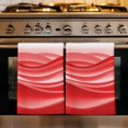 thumbnail image 1 of Red Striped Kitchen Towels Set of 2, Modern Abstract Art Wave Moire Gradient Absorbent Dish Towels for Kitchen, Microfiber Hand Towel, Quick Drying Tea Towel for Cleaning Decorative Dishcloths, 1 of 7
