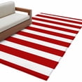 thumbnail image 1 of Red Striped Large Area Rugs for Bedroom Living Room, Soft Non Slip Carpet Bedside Rug, Christmas Farmhouse Red White Stripes Rectangular Floor Cover Kitchen Accent Rug 4'x6' for Dining Room/Office, 1 of 9