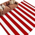 thumbnail image 1 of Red Striped Large Area Rugs for Bedroom Living Room, Soft Non Slip Carpet Bedside Rug, Christmas Farmhouse Red White Stripes Rectangular Floor Cover Kitchen Accent Rug 5'x8' for Dining Room/Office, 1 of 9