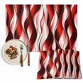 thumbnail image 1 of Red Striped Ombre Placemats Set of 6, Modern Red Moire Geometric Washable Wipeable Table Mats for Dining Tables, Indoor Outdoor Kitchen Place Mats for Holiday Party Table Decor, 1 of 9