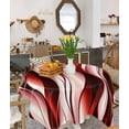 thumbnail image 1 of Red Striped Ombre Tablecloth Square Table Cloth 60x60 , Waterproof Tablecloth Outdoor Table Cloth, Modern Red Moire Geometric Washable Table Cover for Kitchen Dining Party, 1 of 8