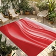 thumbnail image 1 of Red Striped Outdoor Rug 5x8 Ft - Reversible Patio Rug Outdoor Camping Rugs, Modern Abstract Art Wave Moire Gradient Washable Indoor Outdoor Area Rugs, Non-Slip Outdoor Carpet Runner for Deck/Porch, 1 of 8