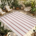 thumbnail image 1 of Red Striped Outdoor Rug 6x9 Ft - Reversible Patio Rug Outdoor Camping Rugs, Rustic Red Stripe Modern Art Beige Washable Indoor Outdoor Area Rugs, Non-Slip Outdoor Carpet Runner for Deck/Porch, 1 of 8