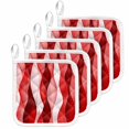 thumbnail image 1 of Red Striped Pot Holders for Kitchen Heatproof Potholder, 5 Pack Modern Gradient Geometric Ripple Stripes Hot Pads Multipurpose Oven Pads Cloth Potholders Trivet for Cooking Baking, 1 of 8