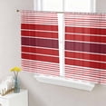 thumbnail image 1 of Red Striped Semi Sheer Curtains 54 Inch Length 2 Panels Set, Modern Minimalist Gradient Lines Country Sheer Kitchen Curtain Privacy Voile Window Curtain for Living Room Bedroom Rod Pocket Drapes, 1 of 7