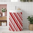 thumbnail image 1 of Red Striped Small Sink Skirt, Bathroom Vanity Cabinet Adhesive Curtain, Modern Geometric Minimalist Lines Utility Under Sink Cover Decorative Kitchen Cabinet Curtains 10"x11", 1 of 8